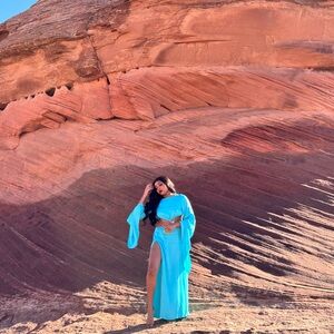 Meshki Backless Dress in Vibrant Blue